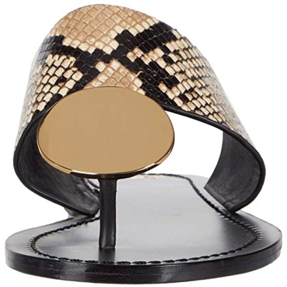 NWT Tory Burch® Patos Snakeskin-Embossed Leather Thong Sandals - Picture 3 of 10